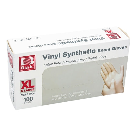 Basic - Exam Glove X-Large NonSterile Vinyl Standard Cuff Length Smooth White - Concentric Health Alliance - VINPFXLG