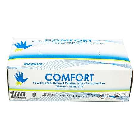 Comfort - Exam Glove Medium NonSterile Latex Standard Cuff Length White - Concentric Health Alliance - LATPFMED