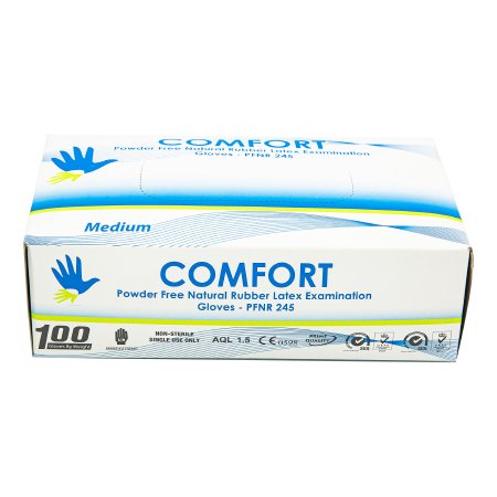 Comfort - Exam Glove Medium NonSterile Latex Standard Cuff Length White - LATPFMED