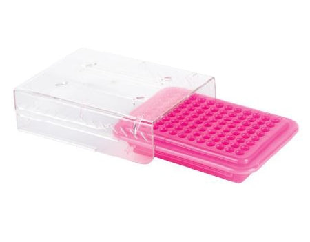 Heathrow Scientific - PCR Cooler 1-7/8 X 4-1/3 X 5-4/5 Inch Pink / Purple Polypropylene / Polycarbonate 96 Well Capacity - 120727