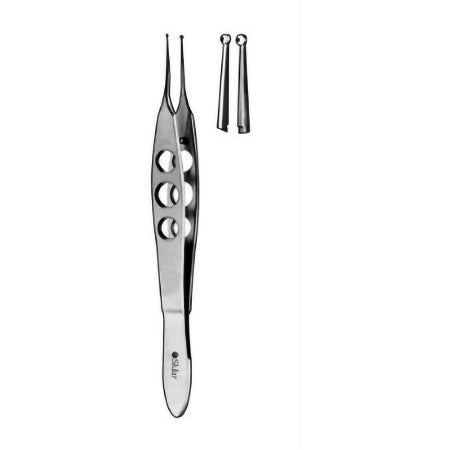 Sklar - Conjunctiva Forceps Fechtner OR Grade Stainless Steel NonSterile NonLocking Fenestrated Thumb Handle Straight Delicate Ring Tips - 66-4020