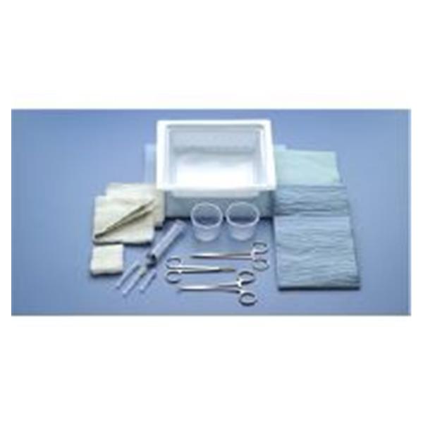 Busse Hospital Disposable Tray Laceration Er With 4-1/2" Floor-Grade Straight Iris Scissors 20/Ca - 768