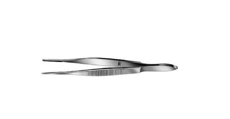 storz - Utility Forceps Storz Bonaccolto 4-1/3 Inch Length Surgical Grade Stainless Steel NonSterile NonLocking Thumb Handle Straight Cross Serrated Tips with 16 mm Long Tying Platform - Bausch & Lomb - E1904