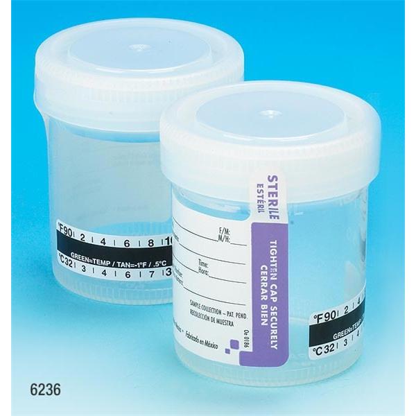 Globe Scientific Urine Specimen Container 90Ml Polypropylene Sterile 300/Ca - 6236