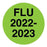 UAL - Preprinted Label Advisory Label Green Fluorescent paper Flu 2022-2023 Black 1/2 Diameter - ULFLU2223