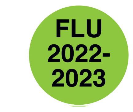 UAL - Preprinted Label Advisory Label Green Fluorescent paper Flu 2022-2023 Black 1/2 Diameter - United Ad Label - ULFLU2223