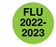 UAL - Preprinted Label Advisory Label Green Fluorescent paper Flu 2022-2023 Black 1/2 Diameter - United Ad Label - ULFLU2223