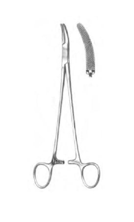 MedGyn - Needle Holder 8-1/2 Inch Length Curved Serrated Jaws FInger Ring Handle - Medgyn Products - 040071
