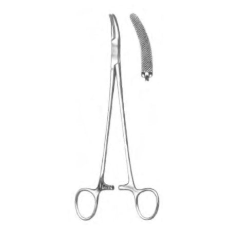 MedGyn - Needle Holder 8-1/2 Inch Length Curved Serrated Jaws FInger Ring Handle - 040071