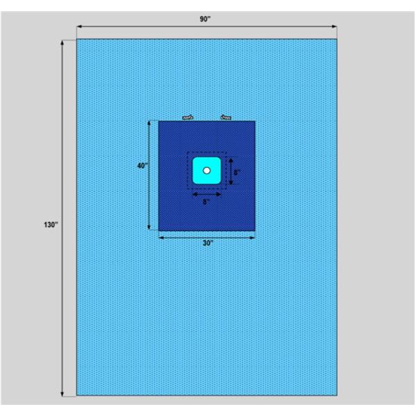 Welmed Inc Drape Extremity Extremity Century 2-1/2" Fenestrated 91X13" Sterile Ea, 20 Ea/Ca - 1222-8411