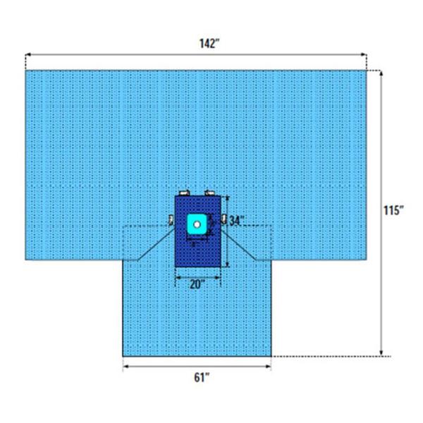 Welmed Inc Drape Hand Hand 1" Fenestrated 142X135" Sterile Ea, 18 Ea/Ca - 1222-8610