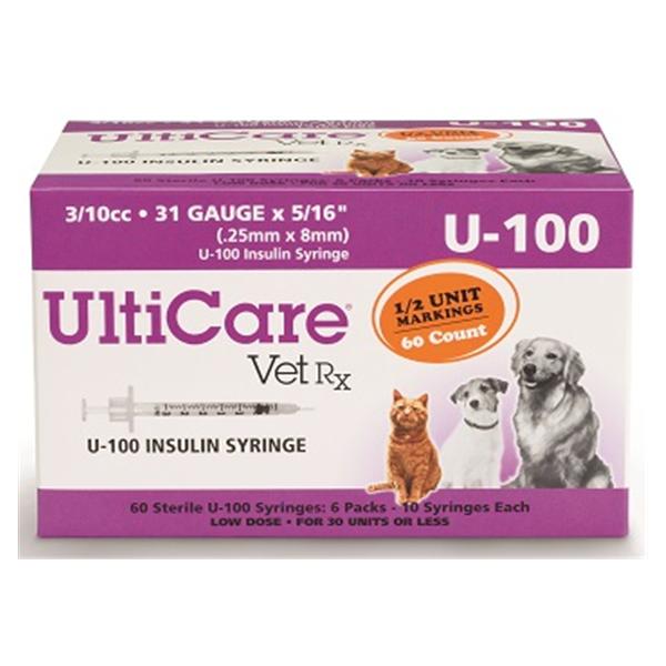 Ulti Med Syringe/Needle 1Cc 31Gx5/16" Insulin Conventional 600/Ca - 9436
