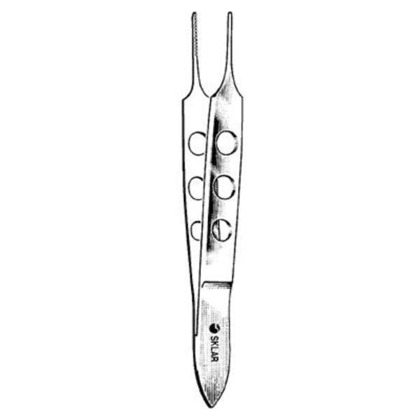 Sklar Instruments Forcep Dressing Bishop-Harmon Iris 3-1/2" Serrated Stainless Steel Ea - 66-4032