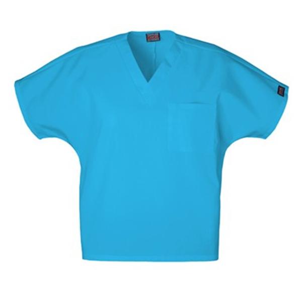 Cherokee Workwear Shirt Scrub 65% Polyester / 35% Cotton Cherokee Turquoise X-Large Ea - 4777-TRQW-XL