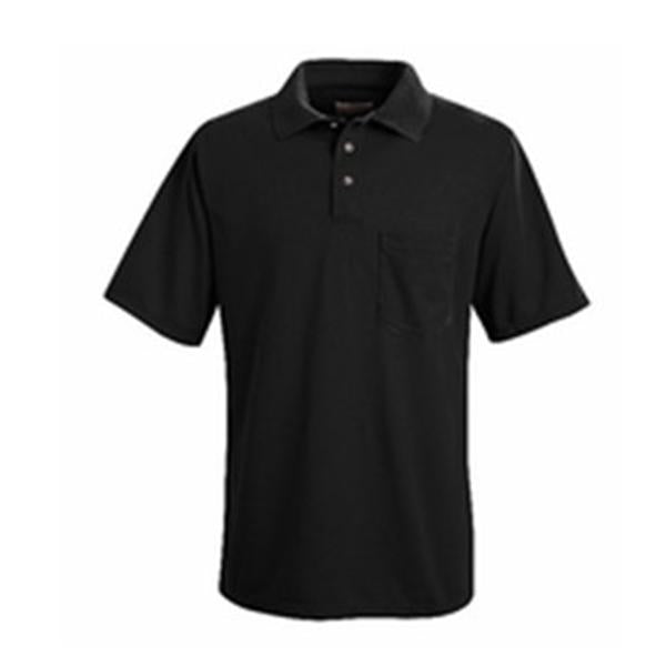 Red Kap Shirt Polo 100% Polyester Mens Black Small 1 Pocket Ea - SK02BK-S