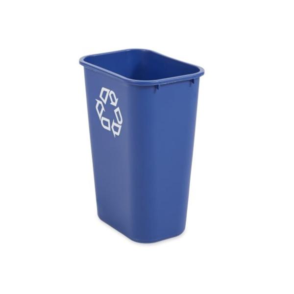 Rubbermaid Can Trash Polyethylene 41Qt No Lid Deskside/Recycling Blue Rectangle 12/Case - FG295773BLUE