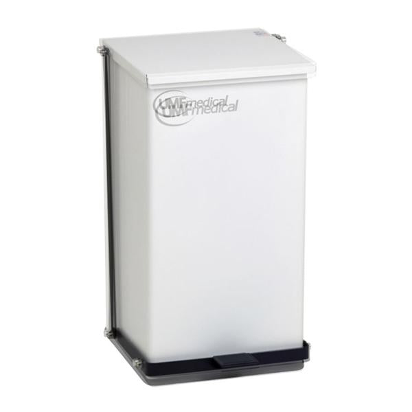 UMF Medical Can Trash Flame-Retardant/Baked Epoxy Steel 12Gal White Square Ea - 1475W