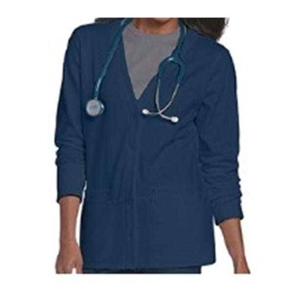 Landau Uniforms Jacket Scrub 60% Cotton / 40% Polyester Womens Navy 2X Large 2 Pockets Ea - 3505-NAVY-2XL