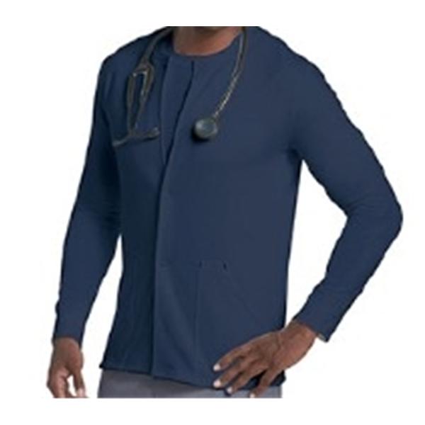 Landau Uniforms Jacket Scrub 60% Cotton / 40% Polyester Unisex Navy 2X Large 2 Pockets Ea - 3504-NAVY-2XL