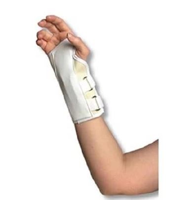 Scott Specialties Wrist Splint Removable Palmar Stay Canvas / Flannel Left Wrist X-Large - 3957 WHI XLL