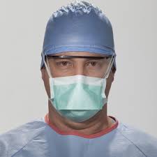 O&M Halyard Inc Halyard Surgical Mask Duckbill Tie Closure One Size Fits Most Green - 37525