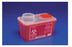 Cardinal Monoject Sharps Container 1-Piece 10-9/10 H X 10-1/2 W X 6-3/4 D Inch 8 Quart Red Base / Translucent Lid Vertical Drop Chimney - 8881676285
