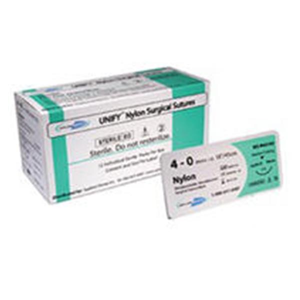 AD Surgical Suture 6-0 Nylon P-1 Unify Black 18" Monofilament 12/Bx - XS-N618R11