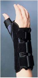 Bird & Cronin Premier Wrist Splint With Thumb Spica Aluminun / Foam Right Hand Black / Blue Large - 8144564