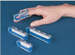 Bird & Cronin Finger Cot Splint Aluminum / Foam Left or Right Hand Silver / Blue One Size Fits Most - 8146241