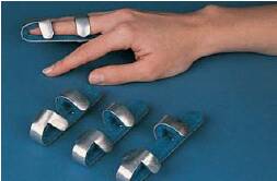 Bird & Cronin Finger Splint Baseball Style Aluminum / Foam Left or Right Hand Silver / Blue Medium - 8146331