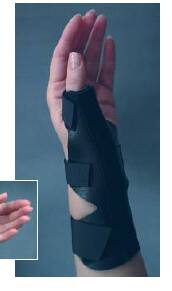 Bird & Cronin Thumb Splint Thumb Spica Suede / Flannel Left or Right Hand Black One Size Fits Most - 8146400
