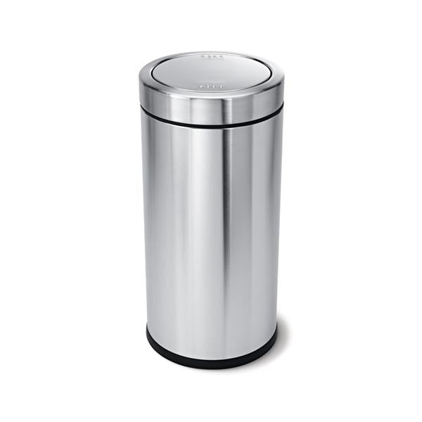 SimpleHuman Can Trash Brushed Stainless Steel 58Qt Lift-Off Swing Lid Silver Round Ea - CW1442