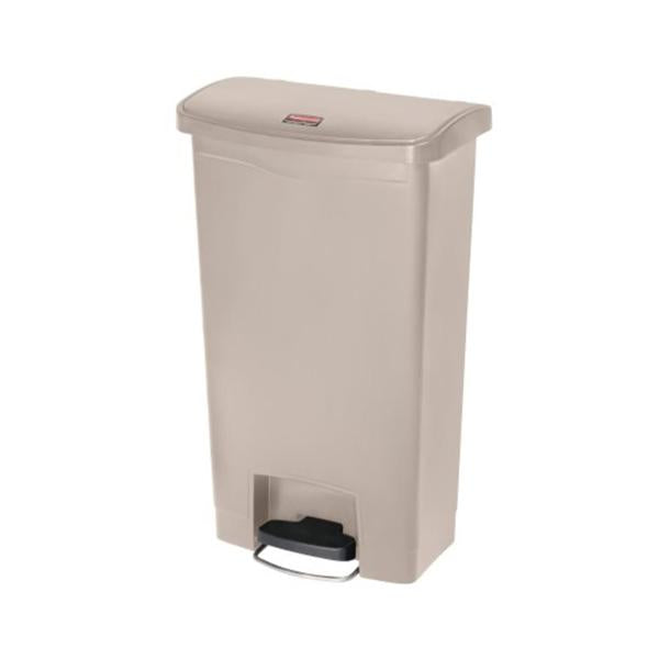Rubbermaid Can Trash Slim Jim Rsn 13Gal Step-On Pedal Hinge Lid Frnt Stp Bg Rectangle Each - 1883458