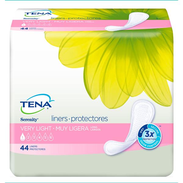 SCA Incontinence Liner Tena Serenity Active Adult Female Long 9" Light White 176/Ca - 64900