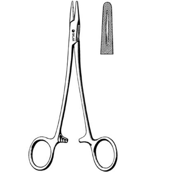 Sklar Instruments Holder Needle Mayo-Hegar 9" Cross Serrated W/Groove Straight Stainless Steel Ea - 20-2490