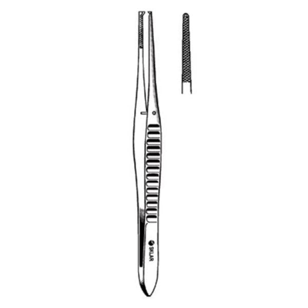 Sklar Instruments Forcep Tissue Gillies 6" Cross Serrated Straight 1X2 Teeth Stainless Steel Ea - 19-2070