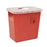 SharpSafety - Sharps Container 6-3/4 H X 8-3/4 D Inch 1.25 Gallon Red Base / White Lid Vertical Entry Rotating Lid - 8950SA