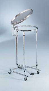 Blickman - Hamper Stand Rolling Round Opening Foot Pedal Tilt-Top Lid - 096211800P