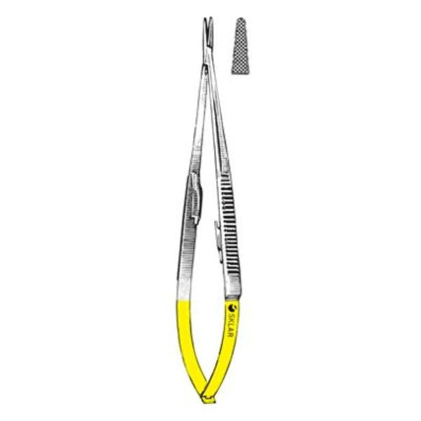Sklar Instruments Holder Needle Jacobson 9" Cross Serrated Straight Ss/Tc Ea - 21-8157