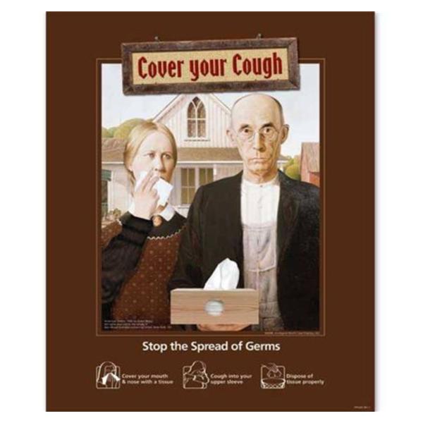 Marketlab Poster Hygiene Etiquette American Gothic "Cover Your Cough" 11X14" Ea - 8226