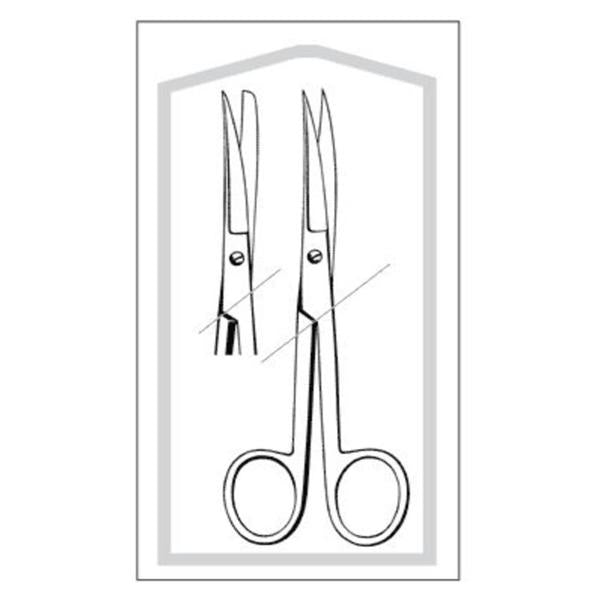 Sklar Instruments Scissors Operating Econo 5-1/2" Sharp/Blunt Smooth Curved Ss Disposable 25/Bx - 96-2526