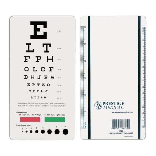 Prestige Medical Corp Chart Snellen Snellen Vision Testing Ea - RAC3909