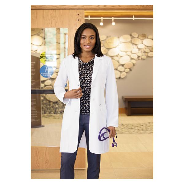White Swan Uniform. Lab Coat Consultation Poly/Ryn/Spndx W Wht Sz 4 35" Ea - 885-011-04