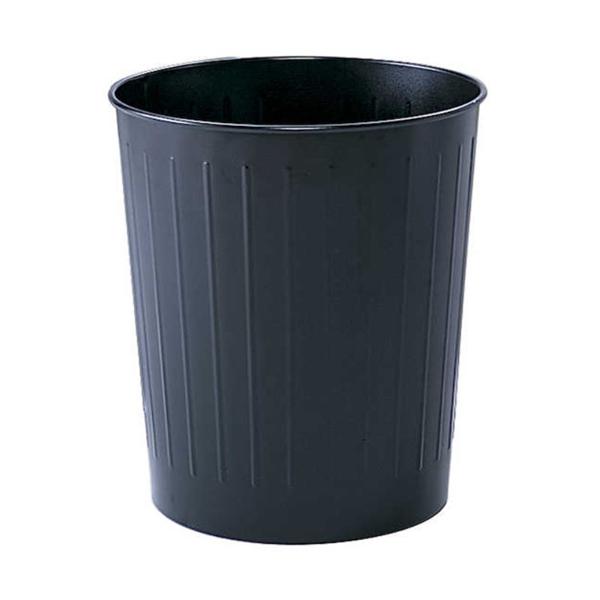Safco Products Can Trash Powder-Coated Steel 23.5Qt No Lid Black Round 6/Ca - 9604BL
