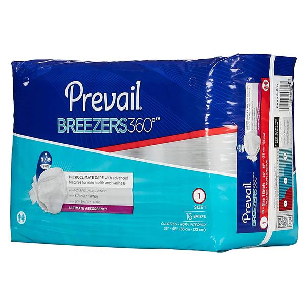 First Quality Products Brief Breezers360 Adult Unisex Small 26-48" Ultimate Odor Guard White 96/Ca - PVBNG-012