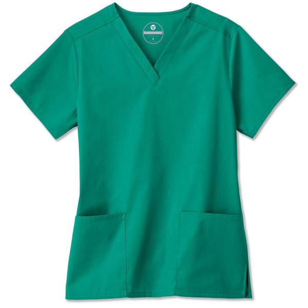 White Swan Uniform. Shirt Scrub Fundamentals 14700 Womens X-Large Hunter Green Ea - 14700-034-XL