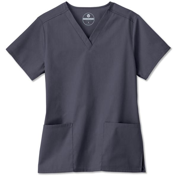 White Swan Uniform. Shirt Scrub Fundamentals 14700 Womens Small Charcoal Ea - 147001004-S