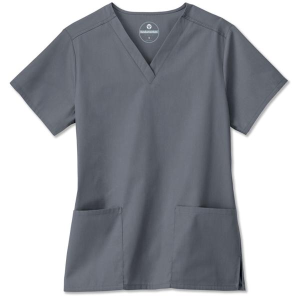 White Swan Uniform. Shirt Scrub Fundamentals 14700 Womens X-Large Pewter Ea - 147001054-XL