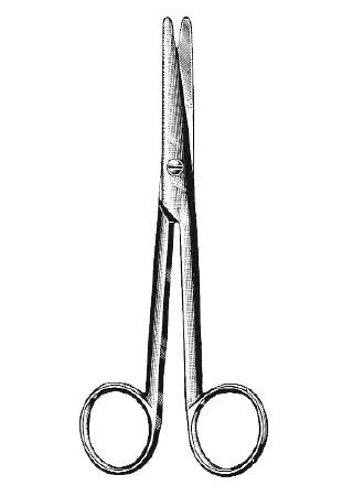 HerMann - Dissecting Scissors Mayo-Stille 6 Inch Length Surgical Grade Stainless Steel NonSterile Finger Ring Handle Curved Blunt Tip / Blunt Tip - BR08-17115