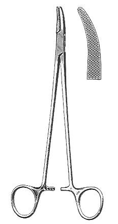 BR Surgical Needle Holder 8-1/4 Inch Curved Serrated Jaw Finger Ring Handle - BR24-24521